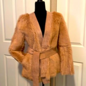 DVF-Diane Von Furstenberg- Fur | w-Suede inside tie jacket NWOT